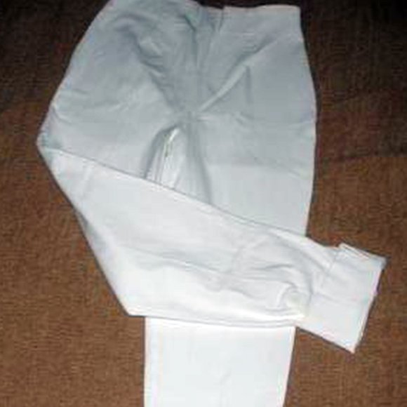 Eric Casual Dress Biz Casual White Side Zipper Stretch White Pants 10 - Picture 2 of 9